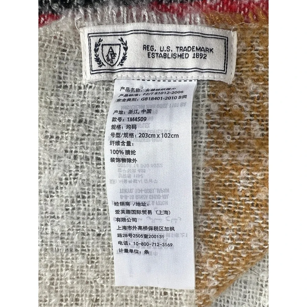 Abercrombie Plaid Poncho Womens Woven Fringe Cozy Boho‎ Cottagecore Wrap